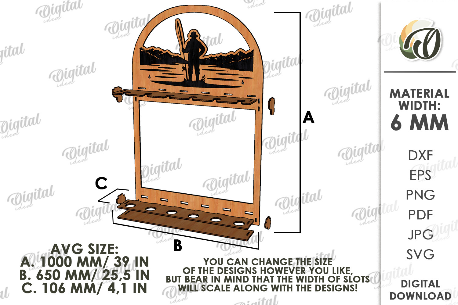 [Laser cut and engrave] 3D Fishing Rod Racks bundle. Fishing lure display laser cut files. Fisherman gift svg. Lake house wall decor. Hanging fishing pole organizer