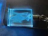 [Laser cut and engrave] Porte-clés lumineux en cristal avec motif d'hélicoptère