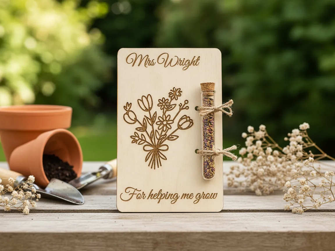 Personalized Teacher Appreciation Flower Seed Keepsake Plaque