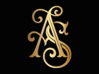 [Laser cut and engrave] Monogramme doré avec lettres entrelacées A et S sur fond texturé bordeaux