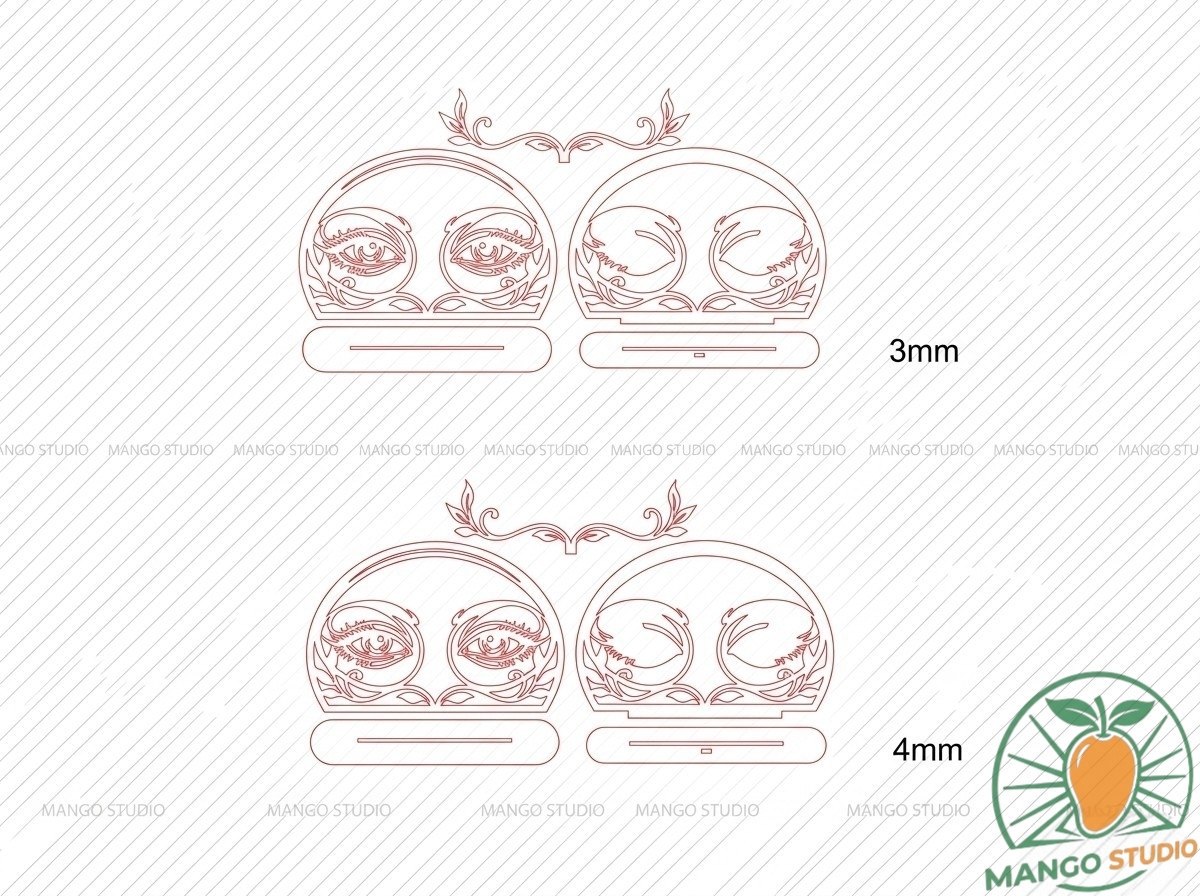 [Laser cut and engrave] Art Nouveau Eye Napkin Holder Laser SVG