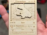 [Laser cut and engrave] Charmeleon Pokemon Trading Card Wooden Collectible