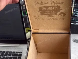 caja mdf con tapa levantable