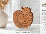 [Laser cut and engrave] 3D Autumn Wooden Decors Bundle. Fall Table Decoration Laser Cut Files. Fall Quotes SVG. Pumpkin. Leaf. Mushroom. Home Sign. Farmhouse