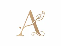[Laser cut and engrave] Lettre A dorée avec motif de feuille sur fond vert texturé