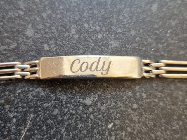 Engrave Silver ID Bracelet