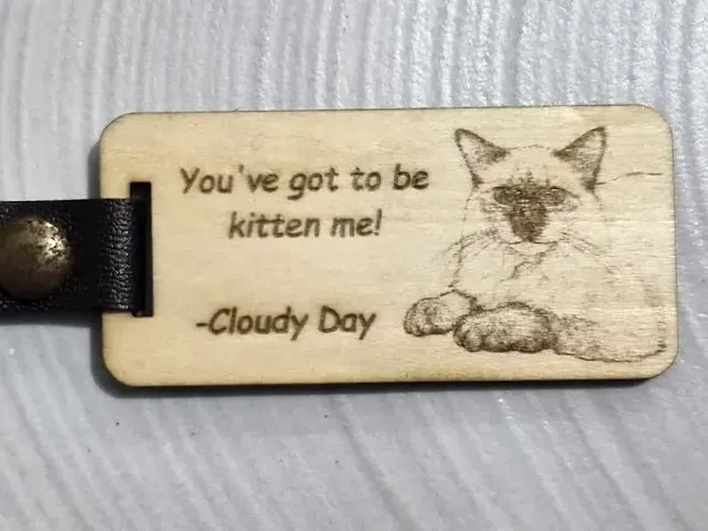 Cloudy Day wooden key chain