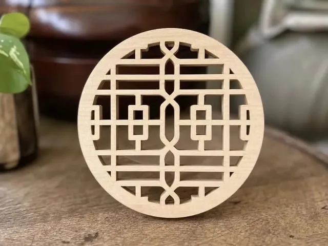 Round Chinese Double Happiness coaster