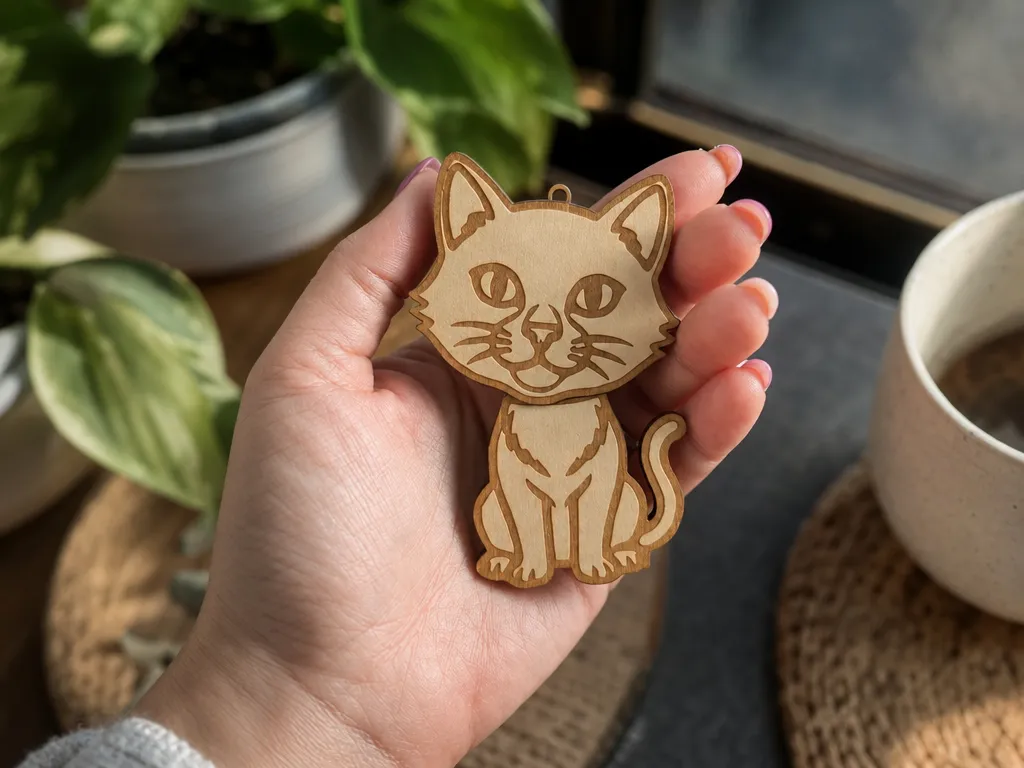Kitten bobble head keychain