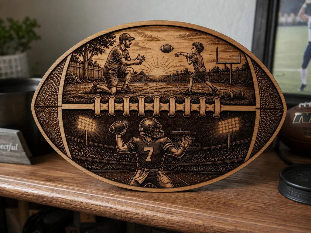 Football Scenic Cut and Engrave