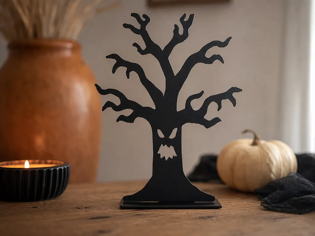Spooky Haunted Tree Silhouette Tabletop Halloween Decor