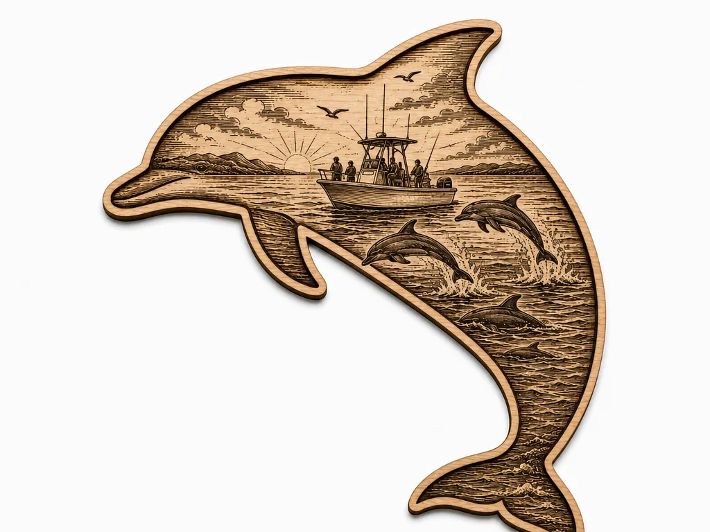 Dolphin Scenic Cut and Engrave