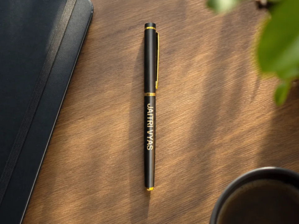 Black and Gold Personalized Ballpoint Pen