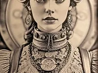 [Laser cut and engrave] Steampunk Woman Portrait Plaque with Goggles