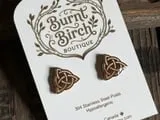 [Laser cut and engrave] Celtic Trinity Knot Stud Earrings