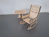 [Laser cut and engrave] Miniature Wooden Rocking Chair for Christmas Elf Doll