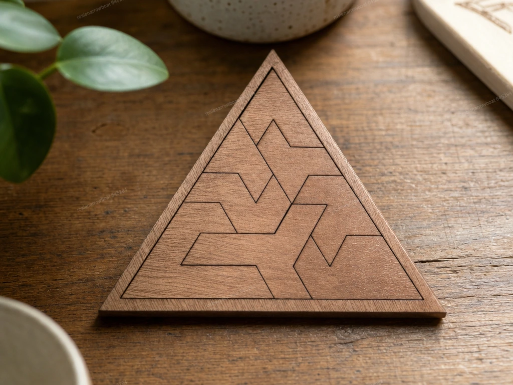 Triangular Wooden Tangram Brain Teaser Puzzle
