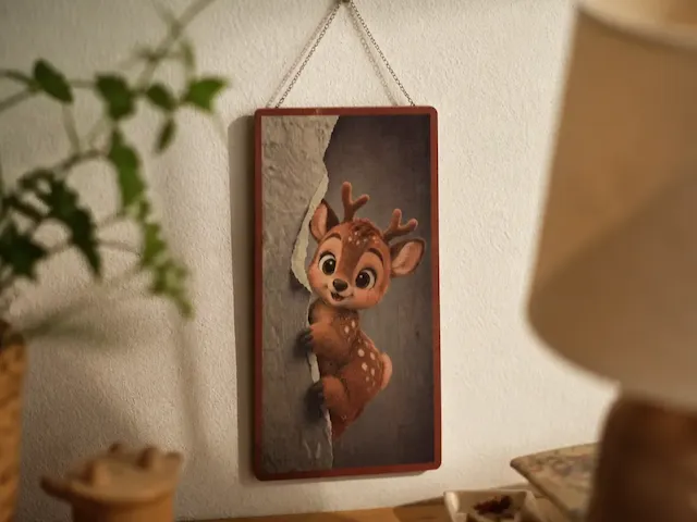 Wandbild mit niedlichem Rehkitz Motiv