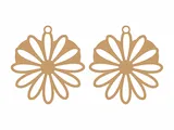 [Laser cut and engrave,Other] Flower Shaped Wooden Earring Pendants