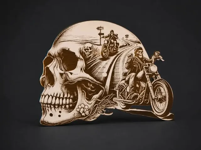 ILLUSIONE 3D MOTO E TESCHIO