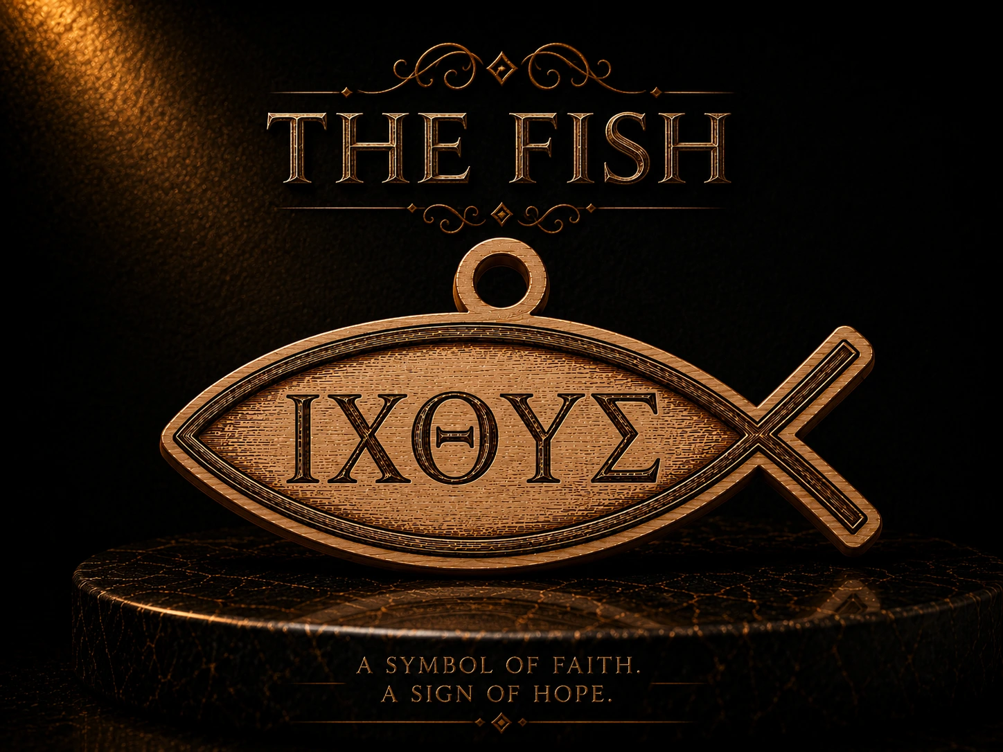 Ichthys Jesus Fish Symbol Pendant