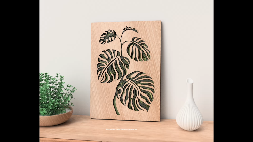 [Laser cut and engrave] Monstera Leaf Layered Wall Art SVG, 3D Botanical Laser Cut File