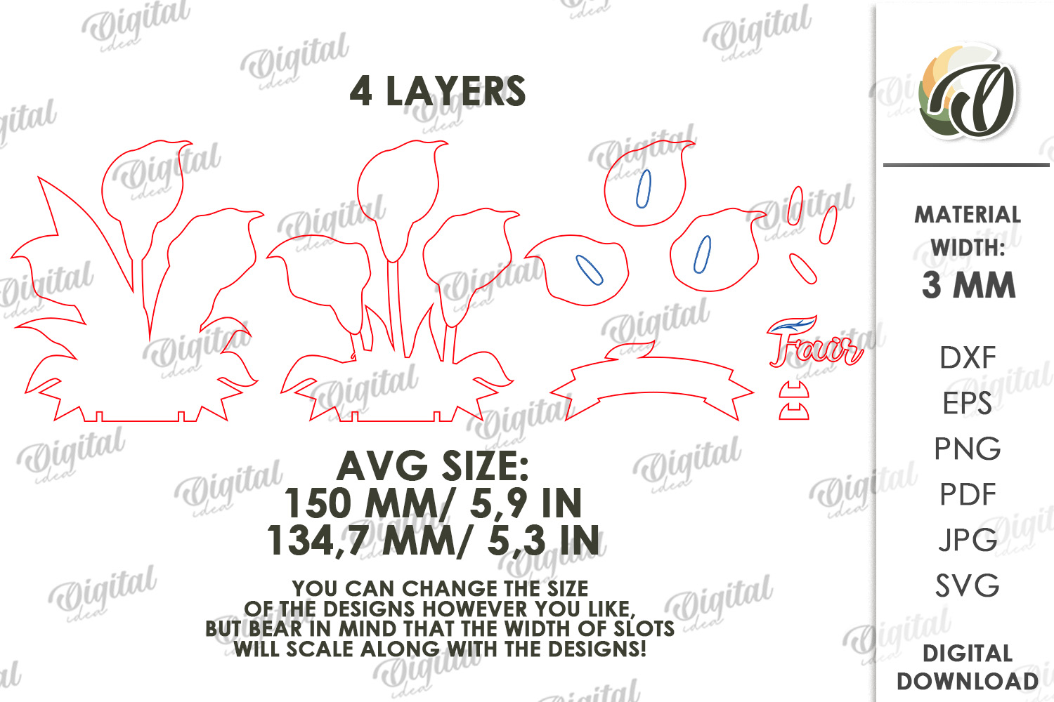 [Laser cut and engrave] 3D Flower Stands Bundle. Plant Home Decor Laser Cut Files. Floral Shelf Sitter SVG. Summer. Mother's Day Gift. Spring Standing decor