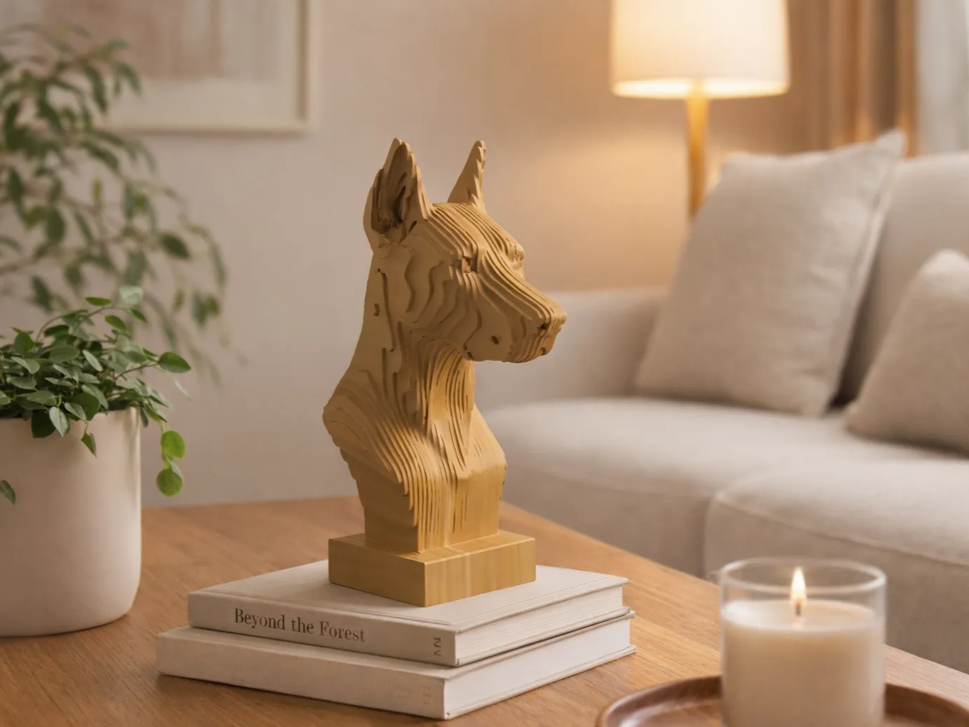 Doberman Layered Wood Art SVG DXF | 3mm Plywood Laser Cut Design | Digital Download