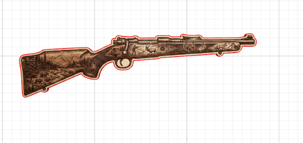 [Laser cut and engrave] Wooden Rifle Wall Art Featuring Detailed Forest and Wildlife Scenes