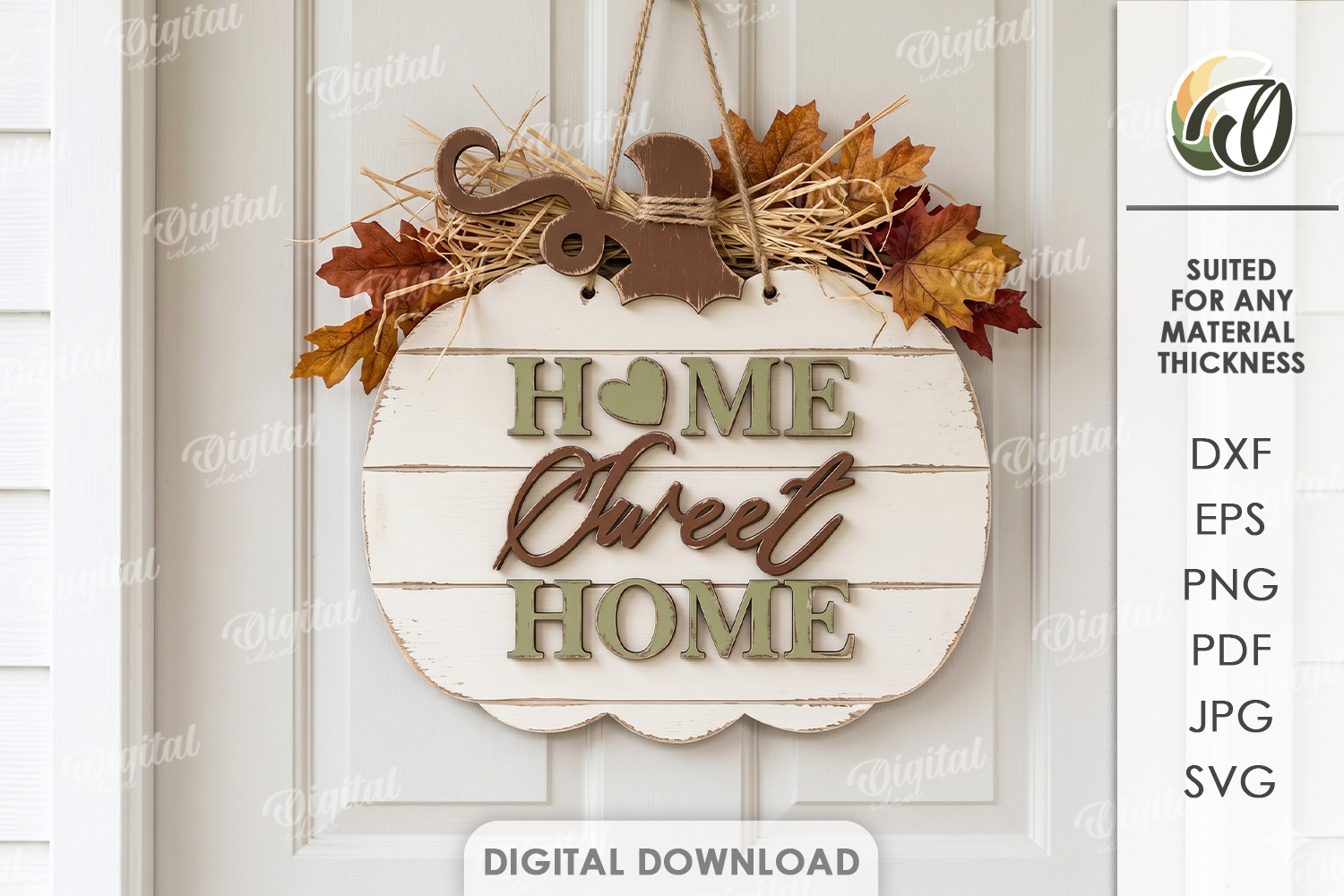 [Laser cut and engrave] 3D Rustic Fall Wall Signs Bundle. Pumpkin Door Hanger Laser Cut File. Autumn Farmhouse Decor SVG. Welcome Sign. Fall Quotes. Leaves
