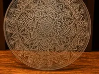 [Laser cut and engrave] Circular Glass Mandala Art Display Piece