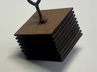 [Laser cut and engrave] Stacked Square Wooden Weight with Metal Eye Bolt
