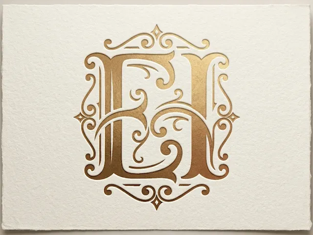EH Romantic Wedding Monogram – Flowing Intertwined Initials for Laser Cut Décor, Cake Toppers, Invitations & Engraving