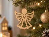 [Laser cut and engrave] Wooden Angel Christmas Ornament