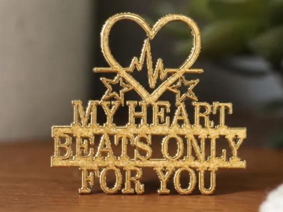 My Heart Beats Only For You Gold wall art