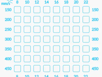 Tableau pour testerles puissances de sérigraphie