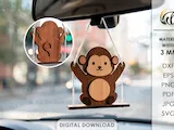 [Laser cut and engrave] 3D Animal Car Charms Bundle. Wooden Rearview Mirror Hanger Laser Cut Files. Car Hanging Decor. Driver Gift. Cute Animals. Driving quotes