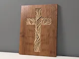 [Laser cut and engrave] 3D Cross Wall Art Laser Cut SVG – Eternal Grace | Christian Home Décor | Layered Wooden Faith Design