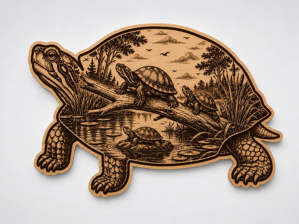 Turtle Scenic Cut and Engrave