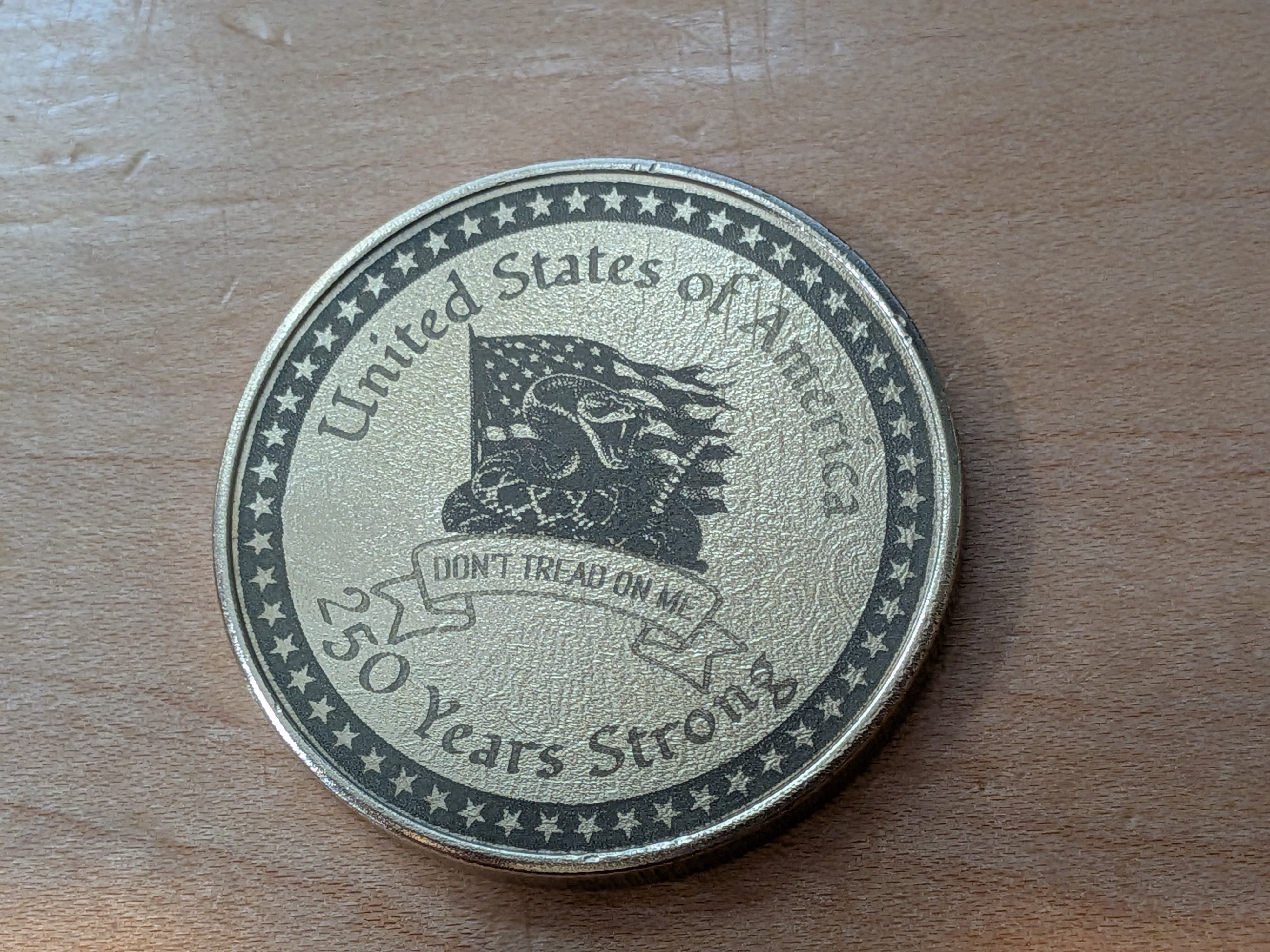 [Laser cut and engrave] "Anniversary Commemorative Coin" Brass Engraved Anniversary Coin