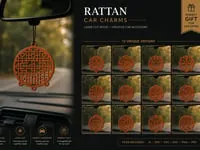 [Laser cut and engrave] Rattan Car Charms laser Cut 12 Designs