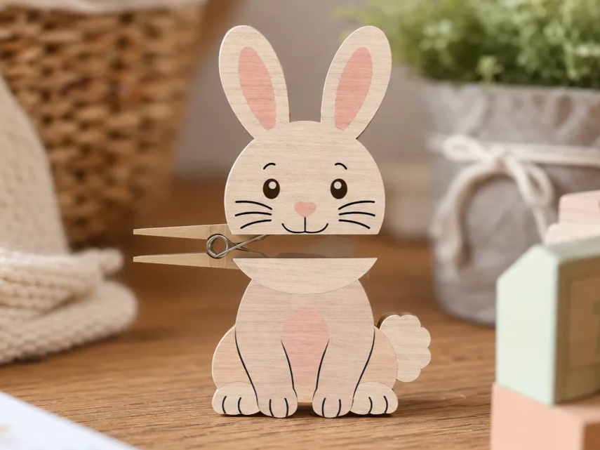 Easter Bunny Clothespin Clip