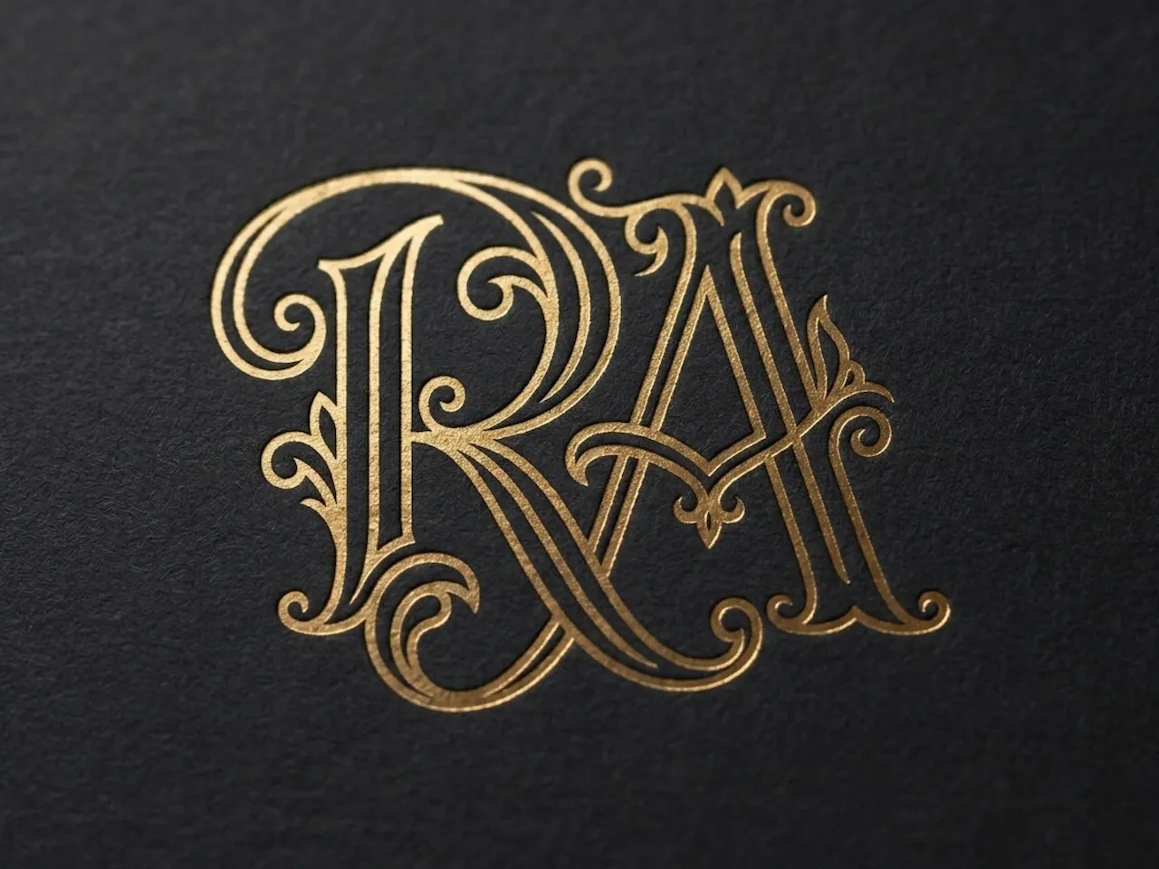 [Laser cut and engrave] RA Luxury Wedding Emblem – Sophisticated R & A Initial Design for Bridal Stationery, Welcome Signs, Engraving & Laser Cutting