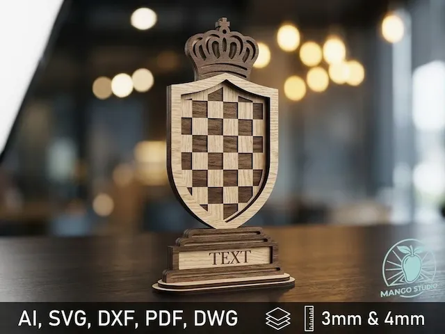 3D Chess Trophy Laser Cut File SVG