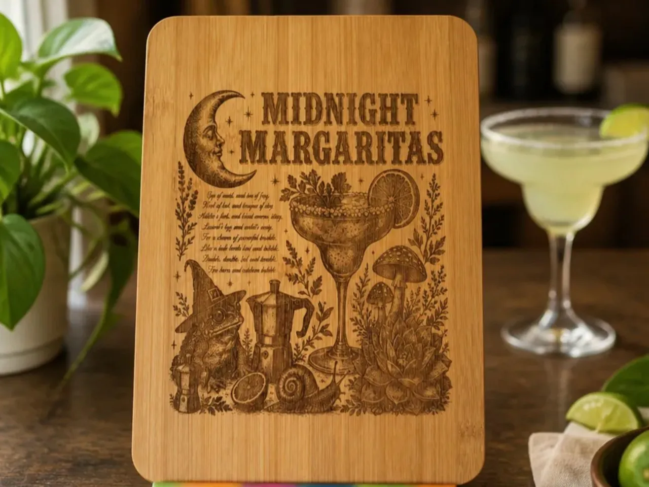 [Laser cut and engrave] Practical Magic Cutting Board / Decot