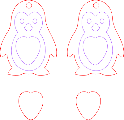 Pendientes Pingüino corazón.xs