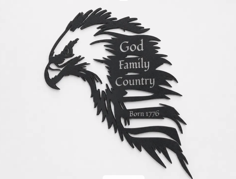 [Laser cut and engrave] "Our Birthday" Eagle Wall Art