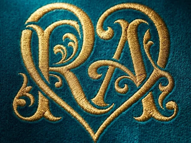 RA Heart Wedding Monogram – Romantic R & A Couple Initials with Love Heart for Bridal Invitations, Laser Cut Signs, Cake Toppers & Engraving