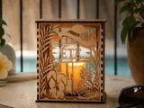 [Laser cut and engrave] Lanterne décorative en bois avec motif estival et inscription Été