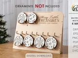 [Laser cut and engrave] 3D Christmas Ornament Display Stands Bundle. Christmas Ornament Holder Rack Laser Cut Files. Wooden Ornament Display SVG. Holiday Decor